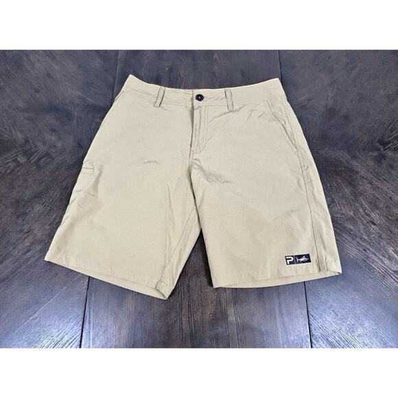 Pelagic Deep Sea Hybrid Shorts Men's Size 32 Khaki Fishing Boating Outdoor GUC - Picture 1 of 10